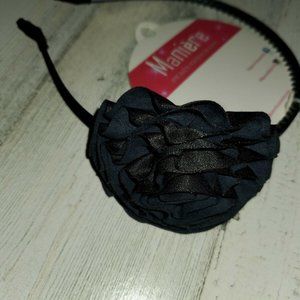 Maniere NEW Blue Floral Embellished Toothed Women'